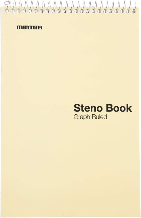 Mintra Office Steno Book, Pastel Colors, 4 Pads/Pack, Graph Ruled, 6inx9in, 70 Sheets, Notebook for Writing Notes