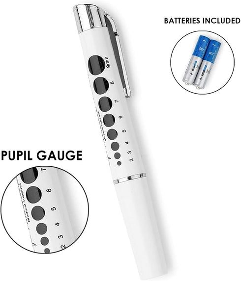 Primacare DL-9325 LED Diagnostic Penlight, Reusable, Lightweight, Medical Pen Light, Batteries Included