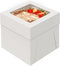 8x8x8 inch Cake Boxes, 4 Pack Disposable Bakery Boxes with Window for Cake, Cookies, Pies, and Cupcakes