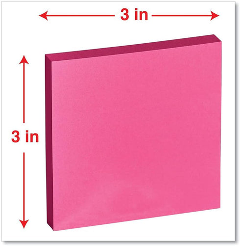 Universal UNV35611, 100 Sheet 3 in. x 3 in. Fan-Folded Self-Stick Pop-Up Note Pads, Assorted Bright Colors (12/Pack)