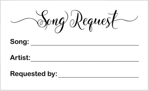 RXBC2011 100 Song Request Cards for Wedding Reception, Prom Dance Party, Band DJ Karaoke