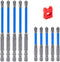 2023 New 10pcs Magnetic Flat Slotted Phillips Screwdriver Bit Set for Electrician PH2 Bit 1/4 Inch Hex