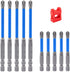 2023 New 10pcs Magnetic Flat Slotted Phillips Screwdriver Bit Set for Electrician PH2 Bit 1/4 Inch Hex
