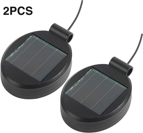 2 Pack Solar Light Replacement Top Part Panel for Outdoor Hanging Lanterns - Solar Lantern Lamp Led Replacement Top Battery Box for Garden Patio Walkway Yard(Black)