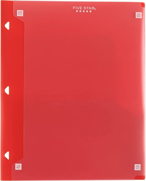 Five Star Pocket Folder + Study App, 4 Pack, 2 Pocket Folder, Customizable Cover, Fits 3 Ring Binder, Assorted Colors