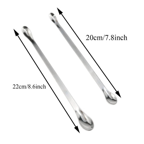 1 Set Stainless Steel Micro Sampling Spoons Spatula Combination, Reagent Spoons Laboratory Supplies (Pack of 4)