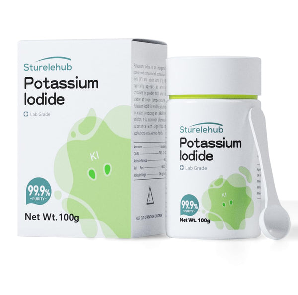 Potassium Iodide, 99.9% Purity, Powder/Crystals, 100g Lab Grade, for Elephant Toothpaste