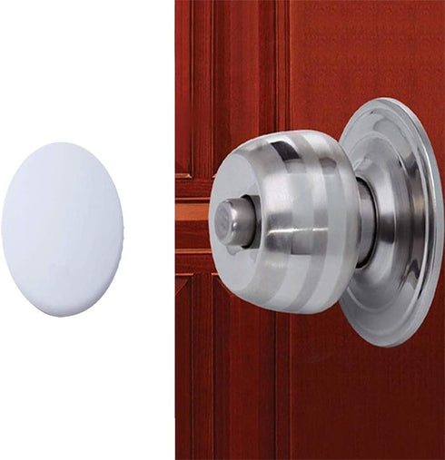 Door Knob Wall Shield, 6PCS White Round Soft Rubber Wall Protector Self Adhesive Bumper (1.57 Inch)
