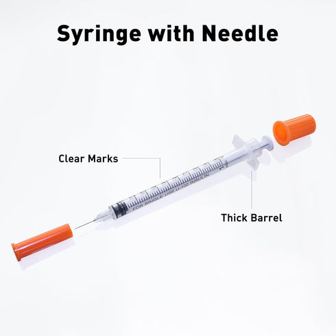 U-100 1cc 31g 5/16" (8mm) Pack 100 Syringes with , Individually Wrapped