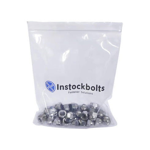 Instockbolts 1/4"-20 18-8 (304) 50pcs Acorn Cap Nuts, Stainless Steel Acorn Cap Nuts