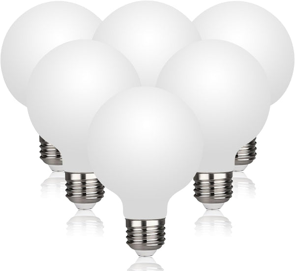 6 Pack G25(G80) Globe LED Light Bulbs, 5W Dimmable 40 Watt Equivalent, 500LM, E26 Base, 4000K Neutral White