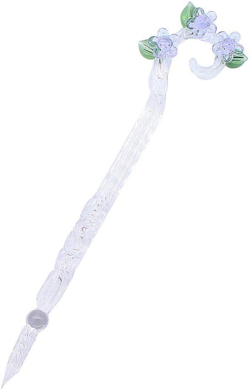 Handmade Glass Dip Pen, Sakura Crystal Magic Pen in Purple