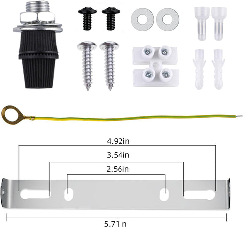 5.9" Arturesthome Industrial Black Ceiling Canopy Kit,Single Hole Extra Depth and Width Ceiling Plate for Pendant Light