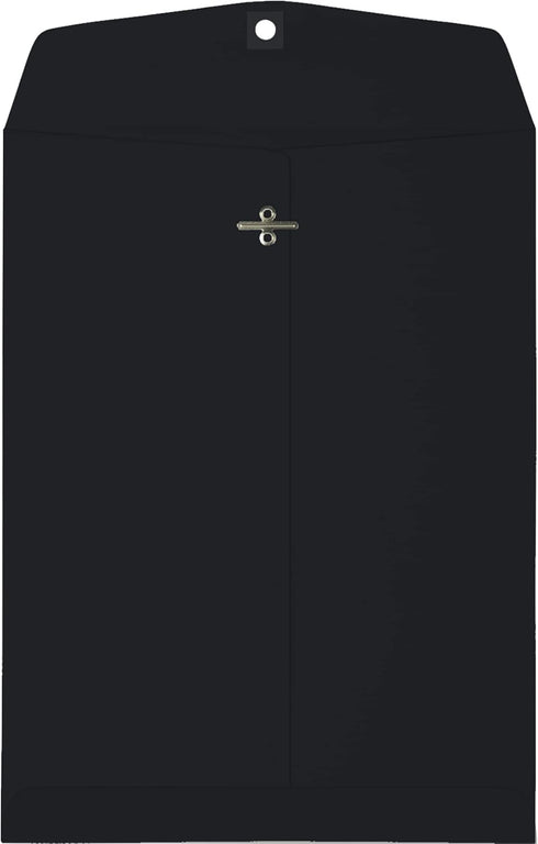 LUXPaper 9 x 12 Open End Envelopes | Clasp | Midnight Black | 80lb. Text, 50 Qty