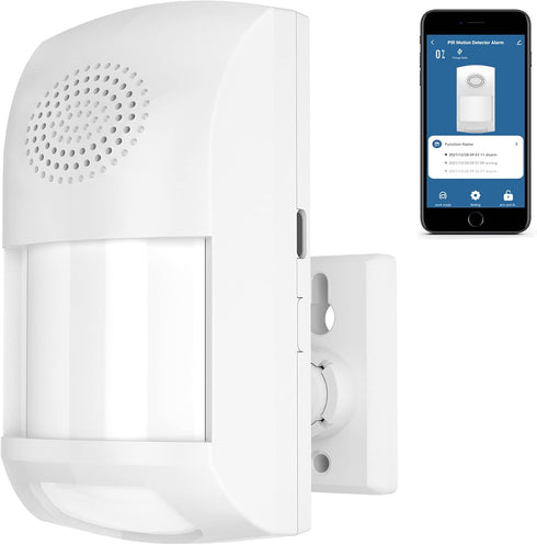 WiFi Motion Sensor Alarm: Smart PIR Detector with 110dB Siren & App Alerts, Compatible with Alexa/Google Assistant