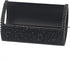 Bling Aluminum Business Card Holder, Black Rhinestone Desktop Display Stand for Business Cards