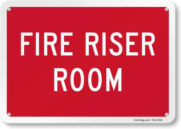 SmartSign "Fire Riser Room" Sign | Aluminum 7" x 10"