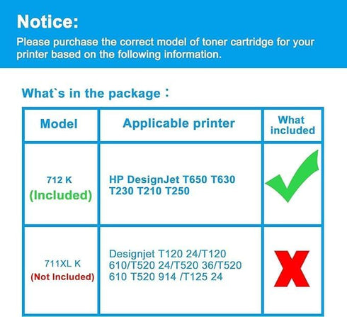 LCL Remanufactured 712 712XL Black High Yield Ink Cartridge (3ED71A) for HP DesignJet Printers (1-Pack)