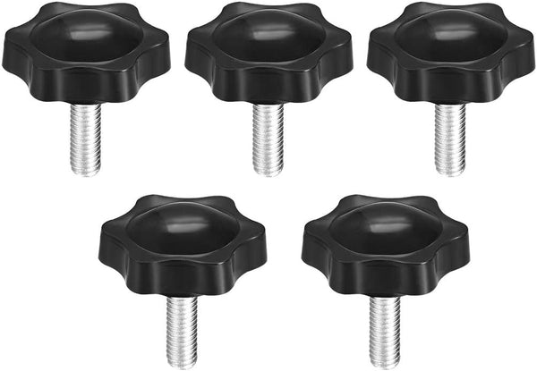 uxcell Clamping Handle Screw Knobs, Handle Star Knob M6 x 16mm Male Thread, 5pcs