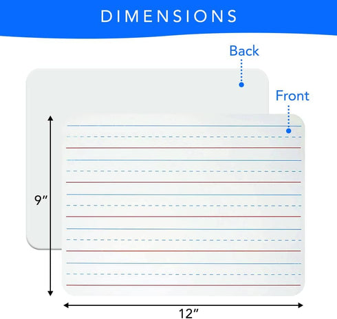 Small White Board- Small Dry Erase Board 4pk. with 4 Dry Erase Markers| Double Sided Lapboard Mini Dry Erase Board Perfect for Homeschool Supplies, Office, Classroom Ideal Dry Erase Board for Kids. by Ultimate Stationery