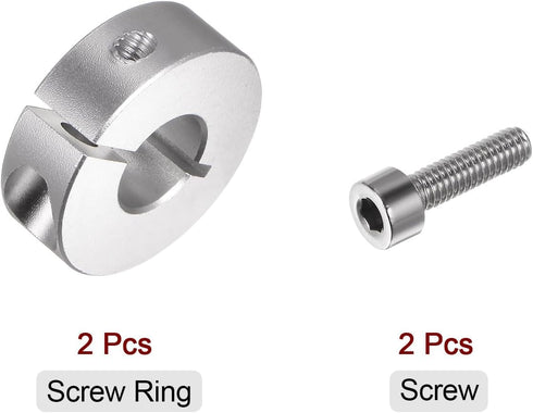 HARFINGTON 2pcs Shaft Collar, 12mm Bore Aluminum Alloy Set Screw Split Clamp-On Collars for Machine Tools