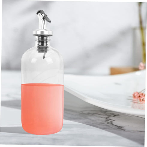 500ml Set 16oz Mouthwash Dispenser Kit with Glass Cup Bathroom Accessories Glass Mouthwash Bottle with Pour Spout