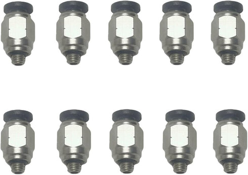 Pneumatic PC5/32-U10 Male Straight Air Hose Connectors 5/32" Tube OD x 10-32 Inch UNF Thread Push to Connect Fittings (Pack of 10) by VETLEY