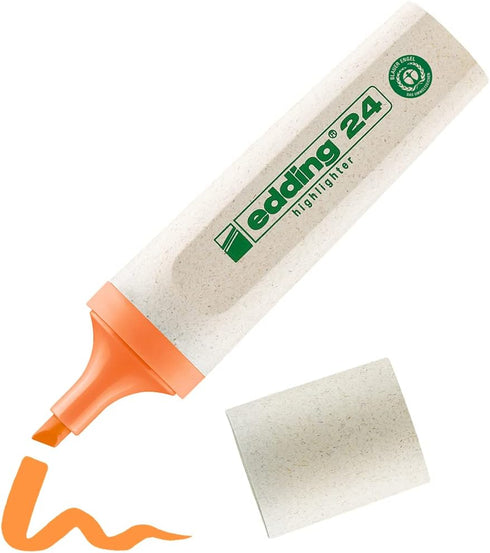 edding 24 EcoLine highlighter - orange - 1 chisel nip 2-5 mm - refillable, recyclable material for marking texts
