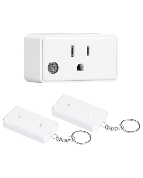 Remote Control Outlet with 2 Remotes, 200 FT Long Range Wireless Light