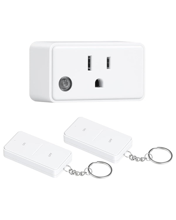 Remote Control Outlet with 2 Remotes, 200 FT Long Range Wireless Light
