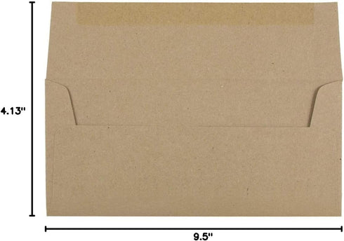 JAM PAPER #10 Business Premium Envelopes, 4 1/8 x 9 1/2, Brown Kraft Paper Bag, 50/Pack
