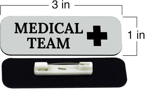 Signs ByLITA 1 3" (10 Pack) Medical Team x Medical Office Name Tag/Badge, Red