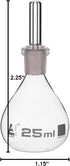 EISCO 25ml Specific Gravity Bottle - Flat Bottom with Perforated Stopper, Borosilicate Glass Labs