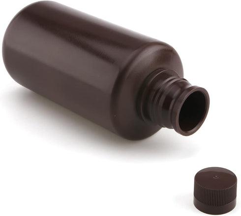 Bettomshin 1Pcs Plastic Lab Chemical Reagent Bottle, 500ml Small Mouth Sample Sealing Liquid Storage Container Brown