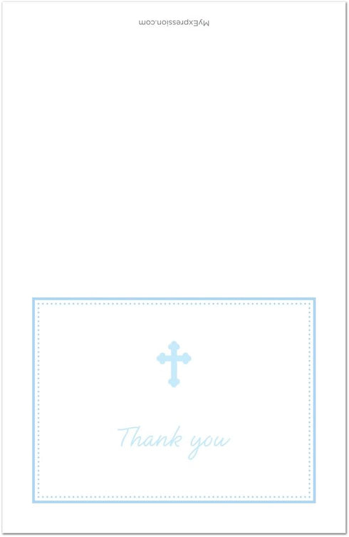 MyExpression.com 50 Count Blue Cross Baby Thank You Cards
