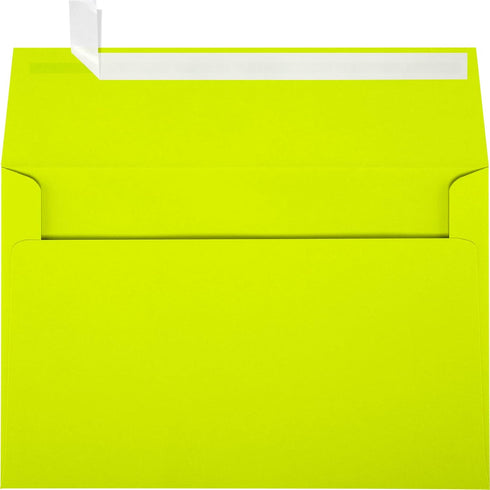 LUXPaper A9 Invitation Envelopes | 50 Qty | 5 3/4" x 8 3/4" | Wasabi Green | 80lb. Peel & Press Text