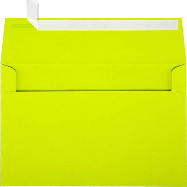 LUXPaper A9 Invitation Envelopes | 50 Qty | 5 3/4" x 8 3/4" | Wasabi Green | 80lb. Peel & Press Text
