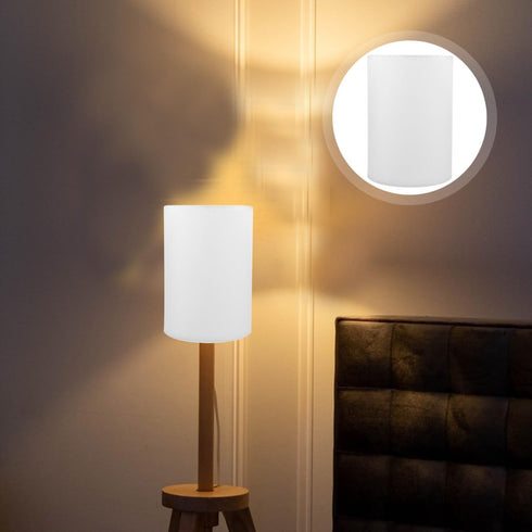E27 14x14x20cm ABOOFAN Drum Lamp Shade Natural Linen Lampshade Clip on Lamp Covers Burlap Light Shade for Table Floor