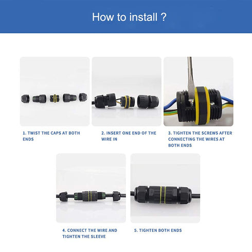 COMOPEZ 3Pin IP68 Waterproof Junction Connector Box, 3 Pole Electrical Box for Underground Outdoor Light