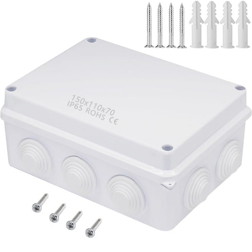 Zulkit Junction Box, ABS Plastic Dustproof Waterproof IP65 Universal Electrical Boxes, 5.9 x 4.3 x 2.8 inch