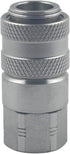 PD242 Series PD Steel Test Port and Diagnostic Equipment Female Hydraulic Couplers with Female Pipe Thread, Hydraulic Quick Disconnect Coupling, 1/8" Body Size, 1/4''-18 NPTF Thread Size, 1.98" Length by LSQ