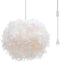 Surpars House Plug in Pendant Light White Feather Chandelier with 14.8' Cord