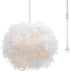 Surpars House Plug in Pendant Light White Feather Chandelier with 14.8' Cord