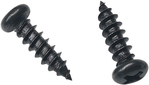 Alamic #8 X 1/2" Wood Screw Pan Head Phillips - Black Oxide Coated Wood Screws, 100 Pack