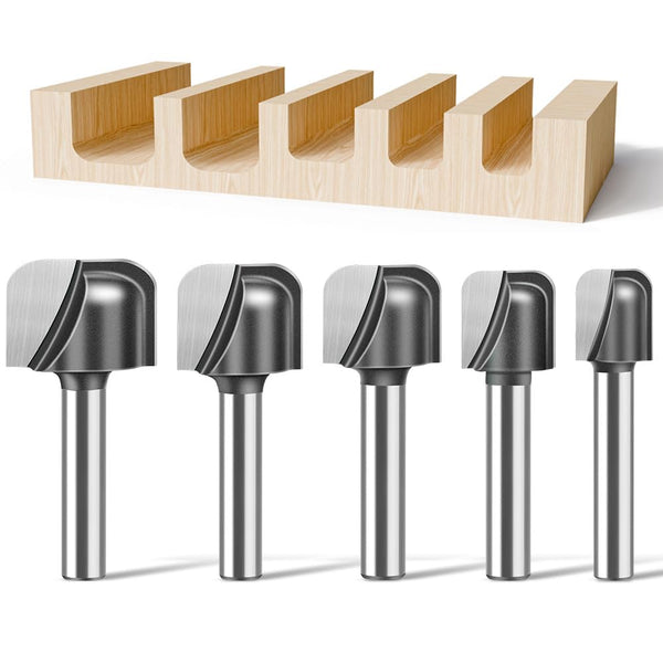 WSOOX Bowl and Tray Router Bits with 1/4" Shank 5PCS Carbide Signmaking
