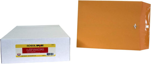 School Smart Kraft Envelope with Clasp, 10 x 13 Inches, Pack of 100, 85046
