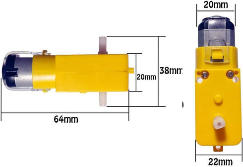 Relkin 1:48 3V-6V R3 (4 DC TT Electric Motor Dual Shaft Motor For Mini Arduino UNO Toy Robot Smart Car Gear Motor Pcs)