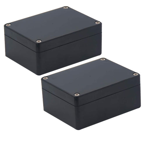 Black ABS Junction Box Waterproof Electrical Enclosure Case (4.53"x3.54"x2.17", 2pcs) Dustproof Project Box
