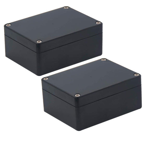 Black ABS Junction Box Waterproof Electrical Enclosure Case (4.53"x3.54"x2.17", 2pcs) Dustproof Project Box