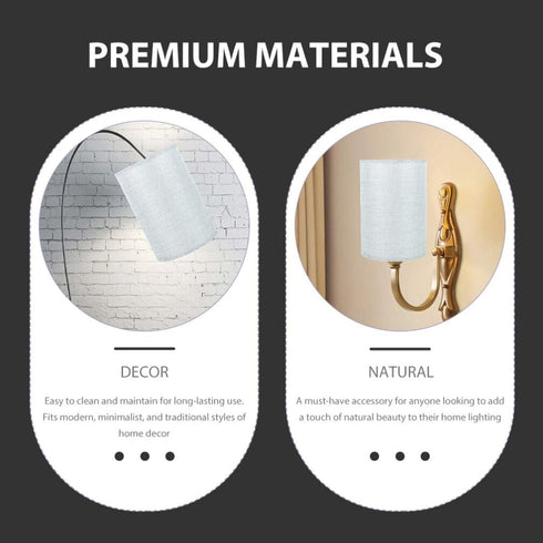 2pcs Zerodeko Modern Linen Drum Lamp Shade Cover for Base Floor Lamps Elegant Natural Design Easy to Clean Handmade